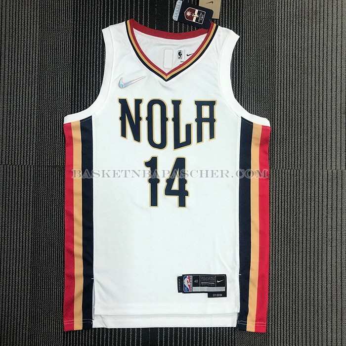 Maillot New Orleans Pelicans Brandon Ingram NO 14 Ville 2021-22 Blanc